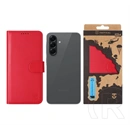 Tactical Samsung A57 5G field notes tok álló, bőr hatású (flip, asztali tartó, bankkártya tartó, prémium) piros