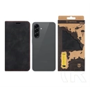 Tactical Samsung A57 5G xproof tok álló, bőr hatású (flip, asztali tartó, koptatott bőr minta, prémium) fekete