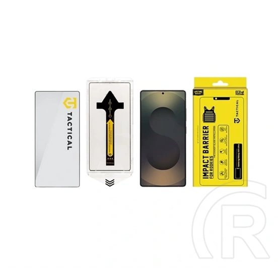 Tactical Samsung S25 Ultra impact barrier for rookies képernyővédő üveg (5d, 0.33mm, 9h + segédkeret) fekete