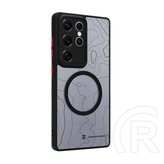 Tactical Samsung S25 Ultra magforce warthog szilikon védő (erős ütésálló, topográfiai minta, magsafe) fekete