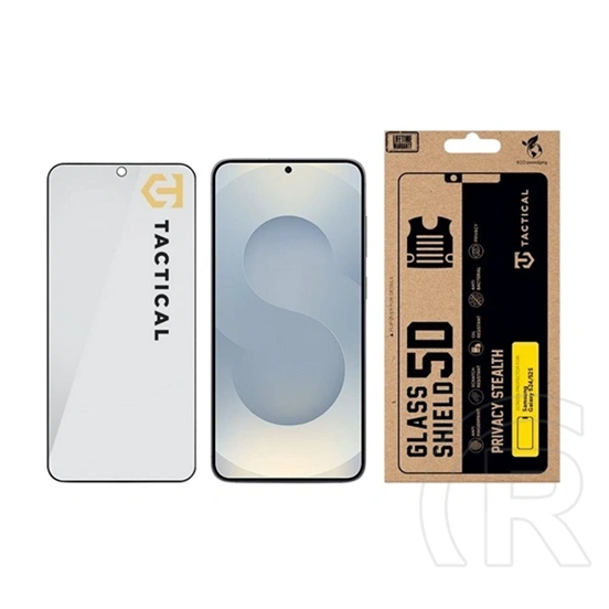 Tactical Samsung S25  glass shield privacy stealth 5d képernyővédő üveg (5d, 0.33mm, 9h, betekintés védelem) fekete