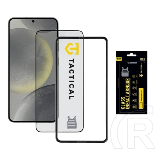Tactical Samsung S25  impact armour glass képernyővédő üveg (3d, extra karcálló, antibakteriális + segédkeret) átlátszó