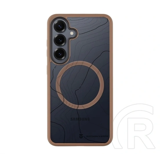 Tactical Samsung S25 magforce hyperstealth sika szilikon telefonvédő (ütésálló, magsafe, topográfiai minta) sötétbarna