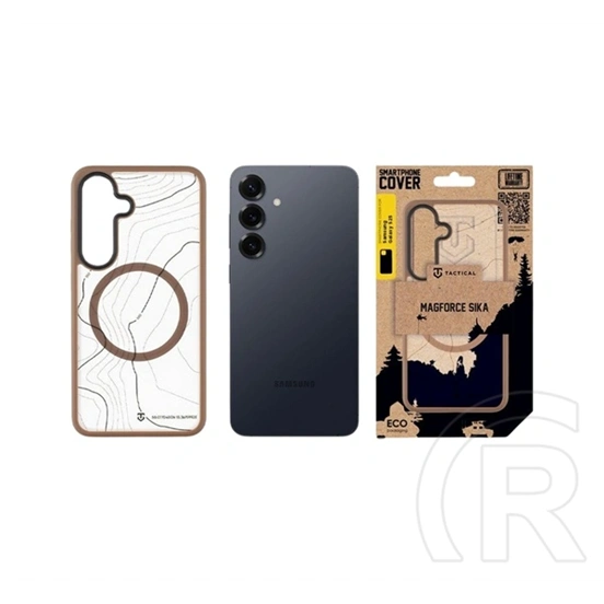Tactical Samsung S25 magforce hyperstealth sika szilikon telefonvédő (ütésálló, magsafe, topográfiai minta) sötétbarna