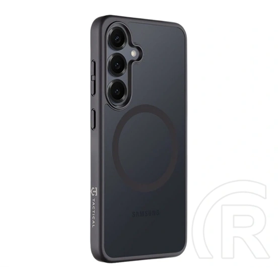 Tactical Samsung S25 magforce hyperstealth szilikon telefonvédő (ütésállóság, átlátszó matt hátlap, magsafe) fekete