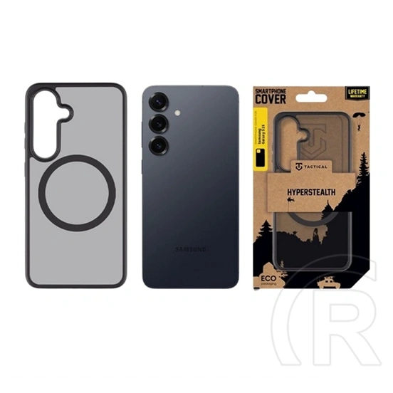 Tactical Samsung S25 magforce hyperstealth szilikon telefonvédő (ütésállóság, átlátszó matt hátlap, magsafe) fekete