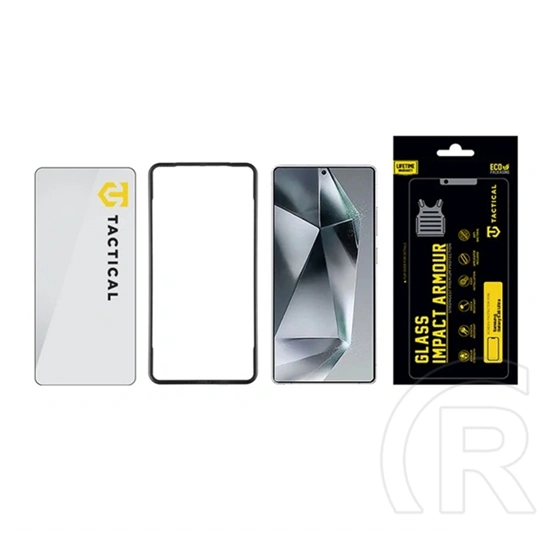 Tactical Samsung S26 Ultra impact armour glass képernyővédő üveg (extra karcálló, antibakteriális + segédkeret) fekete