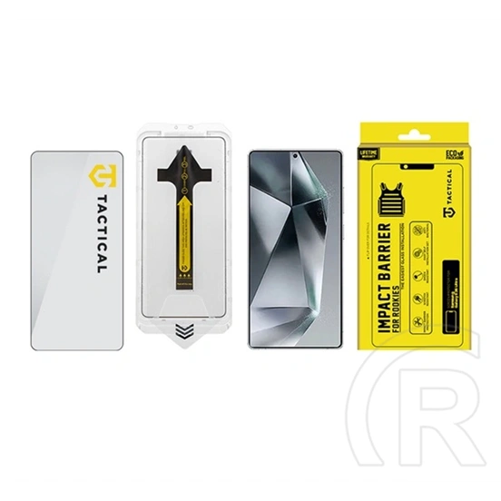 Tactical Samsung S26 Ultra impact barrier for rookies képernyővédő üveg (5d, 0.33mm, 9h + segédkeret) fekete