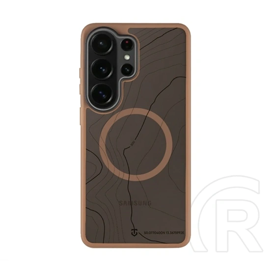 Tactical Samsung S26 Ultra magforce hyperstealth sika szilikon védő (ütésálló, magsafe, topográfiai minta) sötétbarna