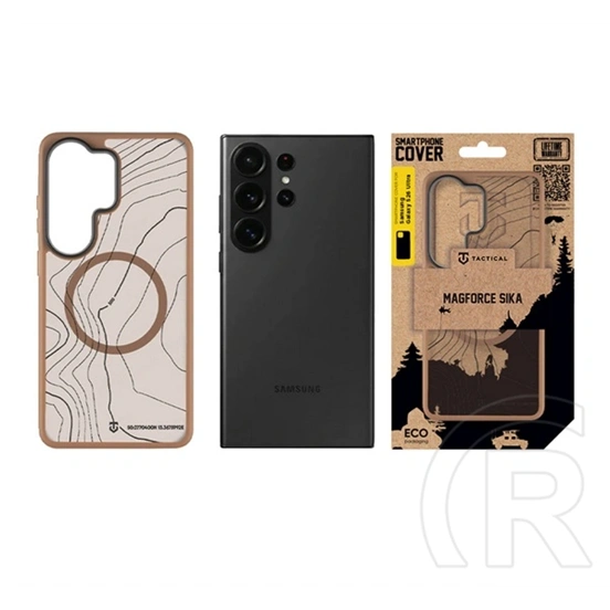 Tactical Samsung S26 Ultra magforce hyperstealth sika szilikon védő (ütésálló, magsafe, topográfiai minta) sötétbarna