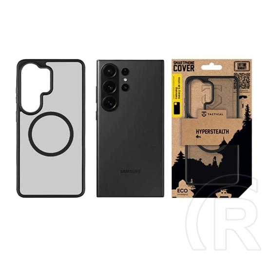 Tactical Samsung S26 Ultra magforce hyperstealth szilikon telefonvédő (ütésálló, átlátszó matt hátlap, magsafe) fekete