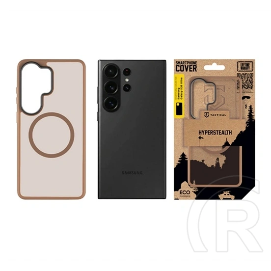 Tactical Samsung S26 Ultra magforce hyperstealth szilikon védő (ütésálló, átlátszó matt hátlap, magsafe) világosbarna