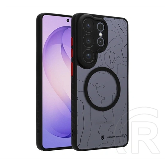 Tactical Samsung S26 Ultra magforce warthog szilikon védő (erős ütésálló, topográfiai minta, magsafe) fekete