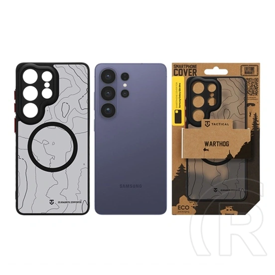 Tactical Samsung S26 Ultra magforce warthog szilikon védő (erős ütésálló, topográfiai minta, magsafe) fekete