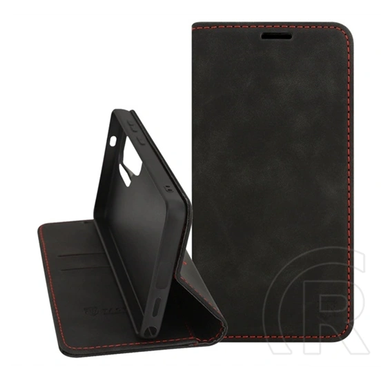 Tactical Samsung S26 Ultra xproof tok álló, bőr hatású (flip, asztali tartó, koptatott bőr minta, prémium) fekete