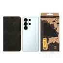 Tactical Samsung S26 Ultra xproof tok álló, bőr hatású (flip, asztali tartó, koptatott bőr minta, prémium) fekete