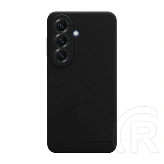 Tactical Samsung S26 beaver szilikon telefonvédő (mikrofiber plüss belső, matt, topográfiai minta) fekete
