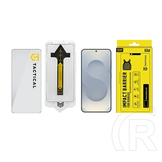 Tactical Samsung S26 impact barrier for rookies képernyővédő üveg (5d, 0.33mm, 9h + segédkeret) fekete