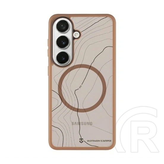 Tactical Samsung S26 magforce hyperstealth sika szilikon telefonvédő (ütésálló, magsafe, topográfiai minta) sötétbarna