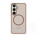 Tactical Samsung S26 magforce hyperstealth szilikon telefonvédő (ütésálló, átlátszó matt hátlap, magsafe) világosbarna