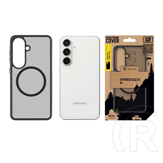 Tactical Samsung S26 magforce hyperstealth szilikon telefonvédő (ütésállóság, átlátszó matt hátlap, magsafe) fekete