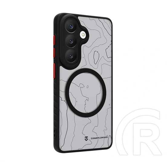 Tactical Samsung S26 magforce warthog szilikon védő (erős ütésálló, átlátszó hátlap, topográfiai minta, magsafe) fekete