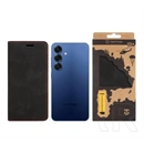 Tactical Samsung S26 xproof tok álló, bőr hatású (flip, asztali tartó, koptatott bőr minta, prémium) fekete