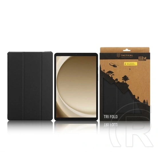 Tactical Samsung Tab A11 Plus LTE  book trifold tok álló, bőr hatású (aktív flip, trifold, asztali tartó) fekete
