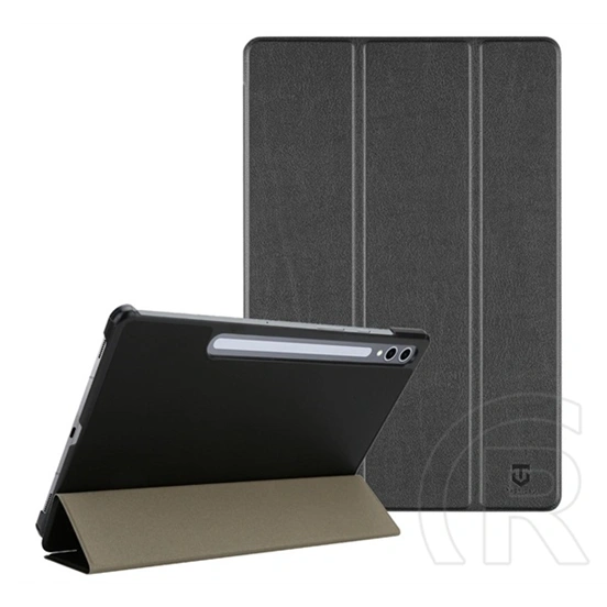 Tactical Samsung Tab S10 Lite WIFI  book trifold tok álló, bőr hatású (aktív flip, trifold, asztali tartó) fekete