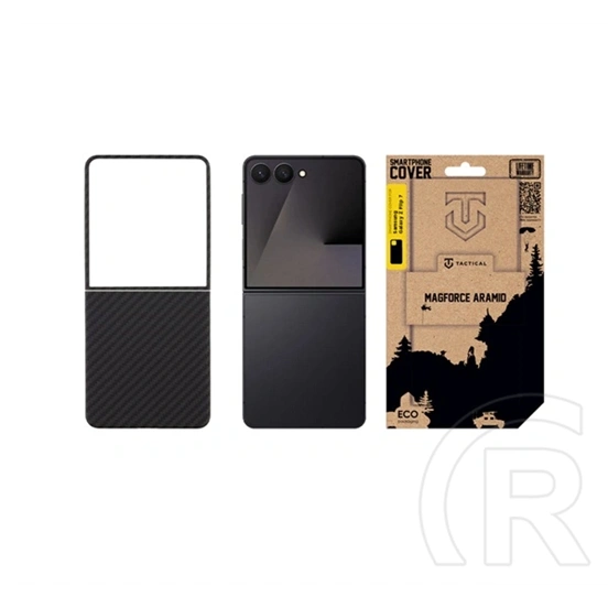 Tactical Samsung Z Flip7 magforce aramid szilikon telefonvédő (ultravékony, magsafe, karbon minta) fekete