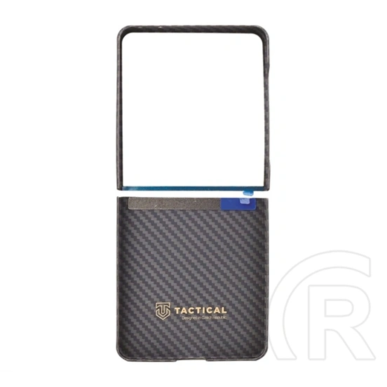 Tactical Samsung Z Flip8 magforce aramid szilikon telefonvédő (ultravékony, magsafe, karbon minta) fekete