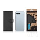 Tactical T Phone 3 5G field notes tok álló, bőr hatású (flip, asztali tartó, bankkártya tartó, prémium) fekete