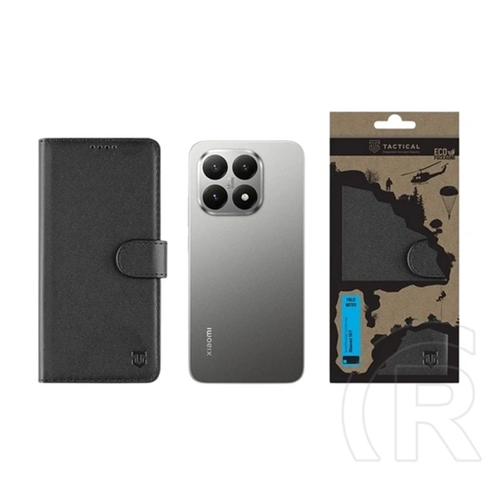 Tactical Xiaomi 15T field notes tok álló, bőr hatású (flip, asztali tartó, bankkártya tartó, prémium) fekete
