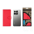 Tactical Xiaomi 15T field notes tok álló, bőr hatású (flip, asztali tartó, bankkártya tartó, prémium) piros