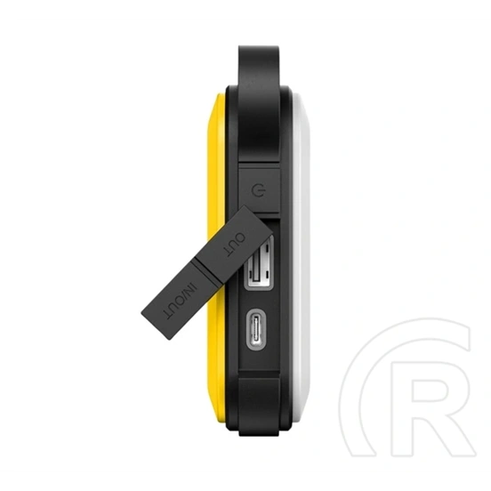 Tactical badass vésztöltő usb+type-c aljzat (10050mah, 18w, gyorstöltő, ip67, led jelzés, led lámpa) citromsárga