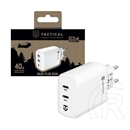 Tactical base plug dual hálózati töltő 2 type-c aljzat (40w, gyorstöltő) fehér