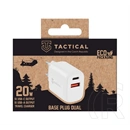 Tactical base plug dual hálózati töltő usb+type-c aljzat (20w, pd gyorstöltő) fehér