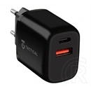 Tactical base plug dual hálózati töltő usb+type-c aljzat (20w, pd gyorstöltő) fekete