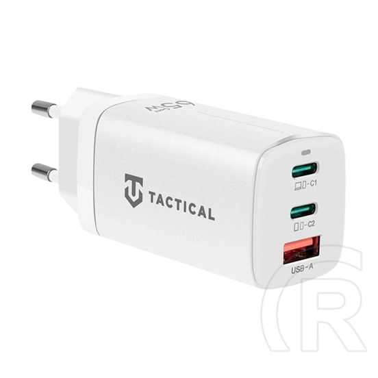 Tactical flashbang 2.0 hálózati töltő usb+2 type-c aljzat (65w, gan, gyorstöltő) fehér