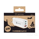 Tactical flashbang 2.0 hálózati töltő usb+2 type-c aljzat (65w, gan, gyorstöltő) fehér