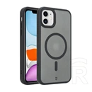 Tactical iPhone 11 magforce hypersand szilikon telefonvédő (ütésállóság, átlátszó hátlap, magsafe) fekete