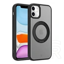 Tactical iPhone 11 magforce hyperstand szilikon telefonvédő (ütésállóság, átlátszó hátlap, magsafe, kitámasztó) fekete