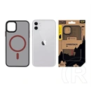 Tactical iPhone 11 magforce hyperstealth 2.0 szilikon telefonvédő (ütésálló, átlátszó matt hátlap, magsafe) fekete/piros