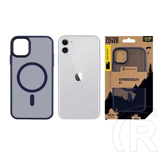 Tactical iPhone 11 magforce hyperstealth szilikon telefonvédő (ütésállóság, átlátszó matt hátlap, magsafe) sötétkék
