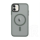 Tactical iPhone 11 magforce hyperstealth szilikon telefonvédő (ütésállóság, átlátszó matt hátlap, magsafe) sötétzöld