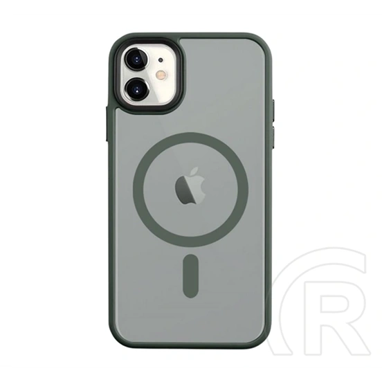 Tactical iPhone 11 magforce hyperstealth szilikon telefonvédő (ütésállóság, átlátszó matt hátlap, magsafe) sötétzöld