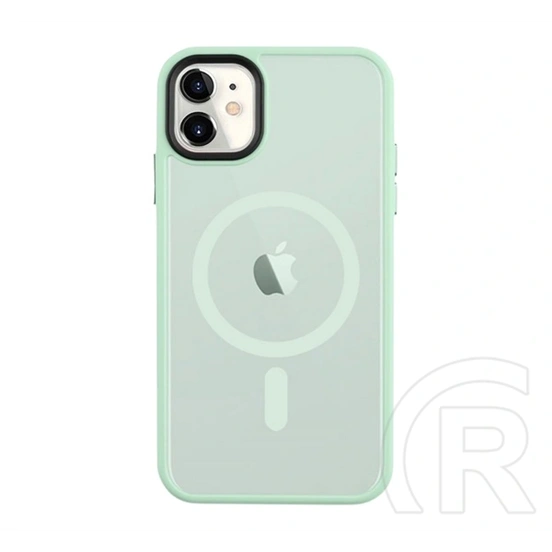 Tactical iPhone 11 magforce hyperstealth szilikon telefonvédő (ütésállóság, átlátszó matt hátlap, magsafe) világoszöld