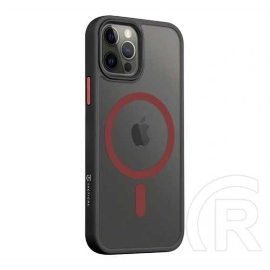 Tactical iPhone 12 Pro  magforce hyperstealth 2.0 szilikon védő (ütésálló, átlátszó matt hátlap, magsafe) fekete/piros