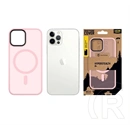 Tactical iPhone 12 Pro  magforce hyperstealth szilikon telefonvédő (ütésálló, átlátszó matt hátlap, magsafe) rózsaszín
