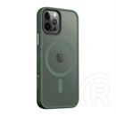 Tactical iPhone 12 Pro  magforce hyperstealth szilikon telefonvédő (ütésálló, átlátszó matt hátlap, magsafe) sötétzöld